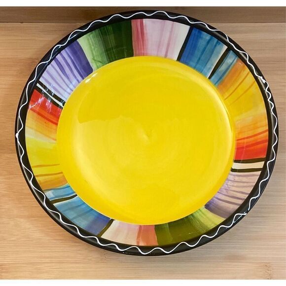Certified International Serape Nancy Green Colorful Pasta Serving Bowl 9.5 inch - Picture 3 of 12